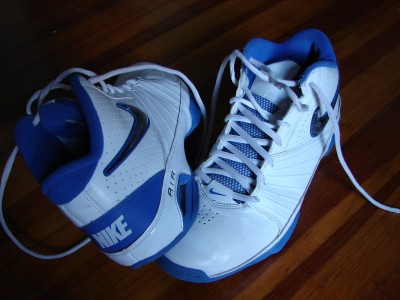 Awesome basketball hi-tops. Look like they were sweat in only a few times then left for dead.